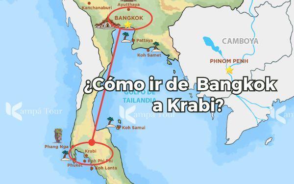 ¿Cómo llegar de Bangkok a Krabi: avión, autobús, tren o ferry?