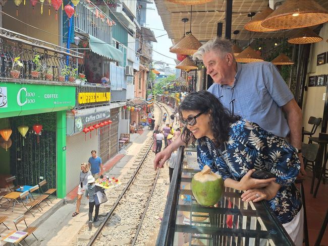 hanoi train street - our travelers