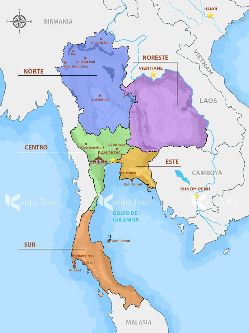 mapa tailandia - es seguro viajar a tailandia