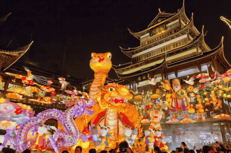 festival del medio otoño en china - danza de dragon