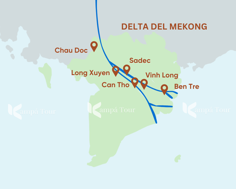 vinh long - ubicacion en delta del mekong
