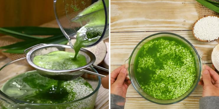 banh tet agua de hojas verdes