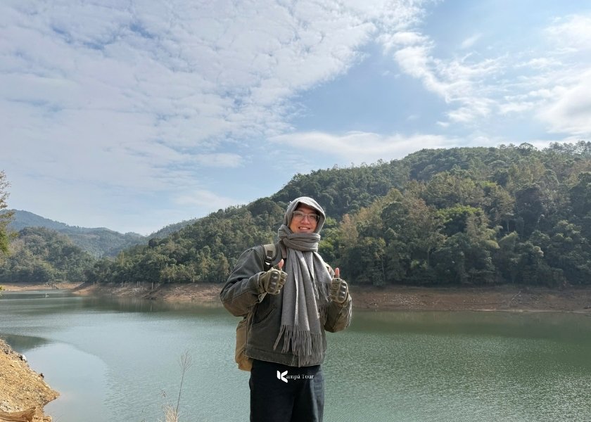 And this is what we see from the front of the lake