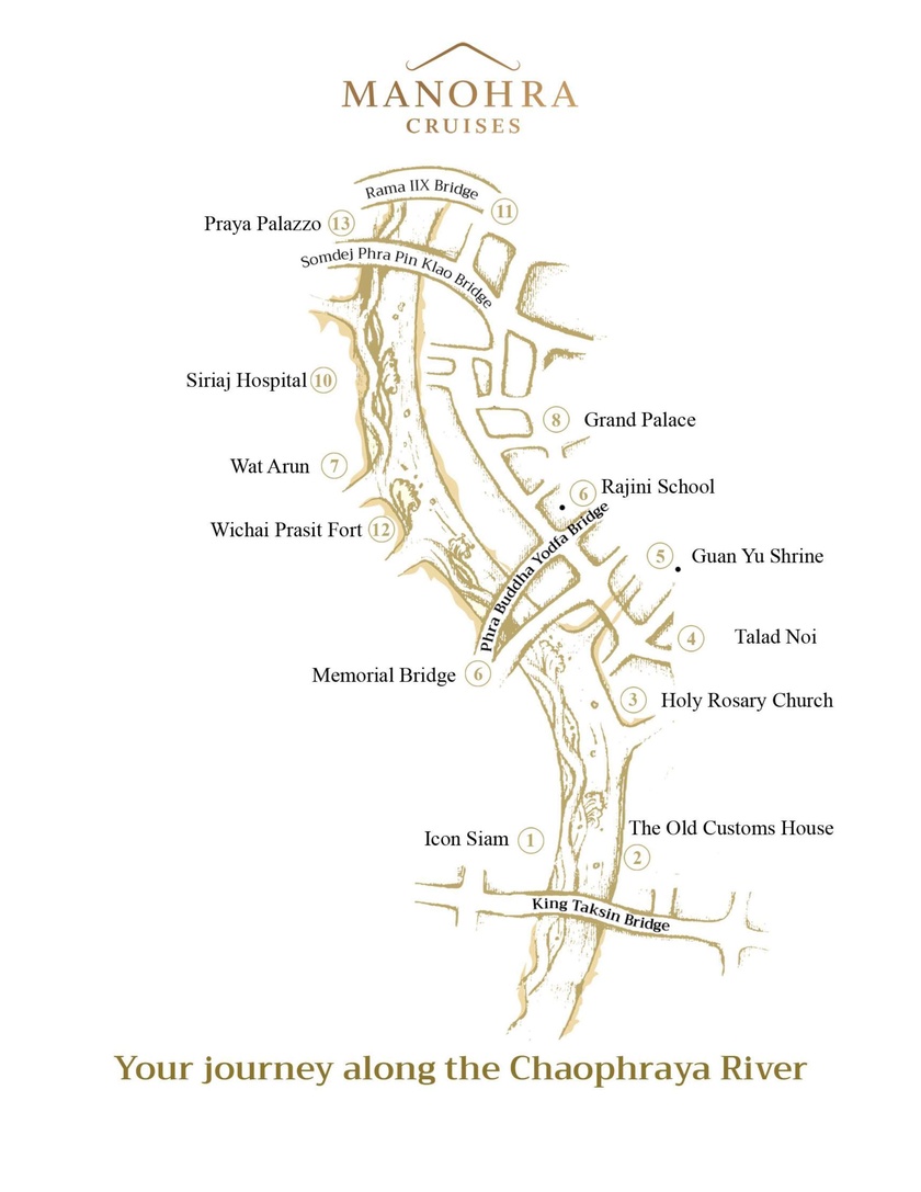 Manohra cruise itinerary map