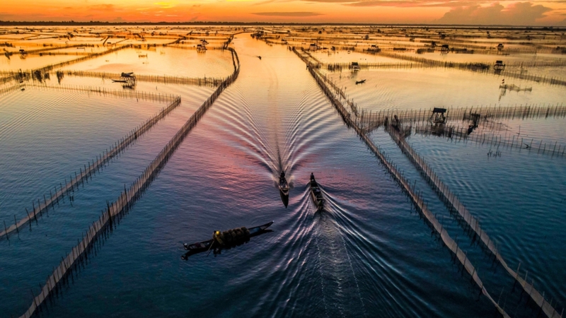 Tam Giang Lagoon (Hue) landscape via drone