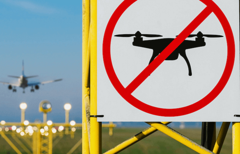 Drones are also not allowed in airport areas.
