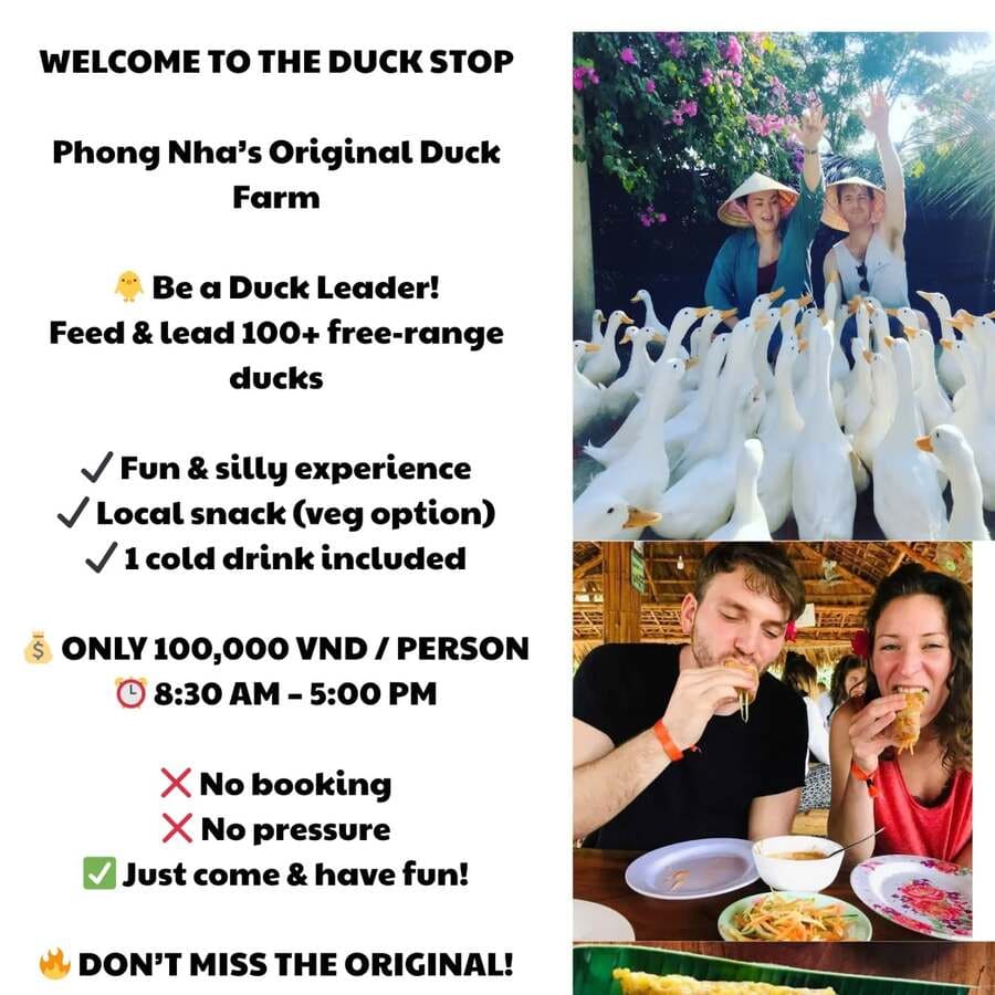duck stop phong nha menu