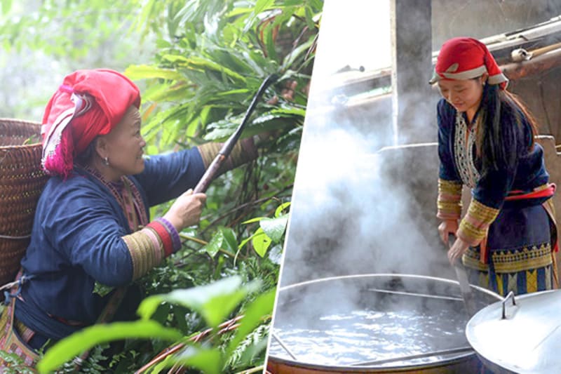 tradicional baño de hierbas en lao chai