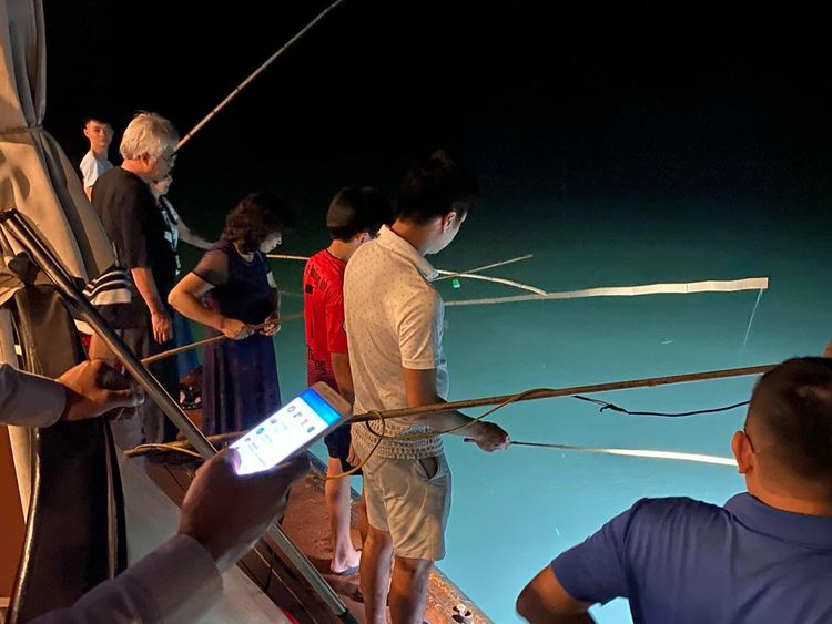 We go squid fishing at night