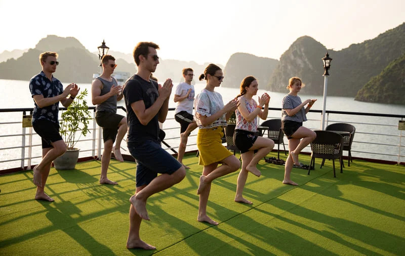 Tai Chi practiced on a morning cruise