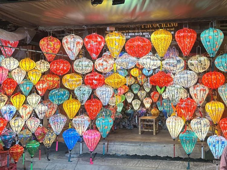 Lantern-strewn streets in Hoi An