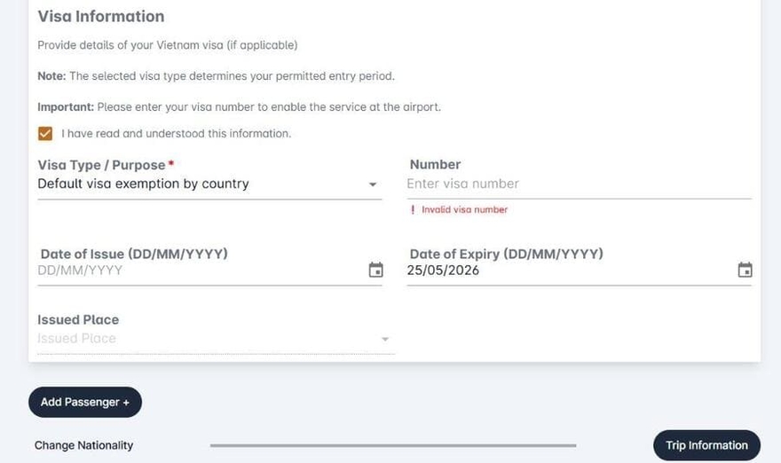 Then check the box 'I have read and understood this information' before continuing.