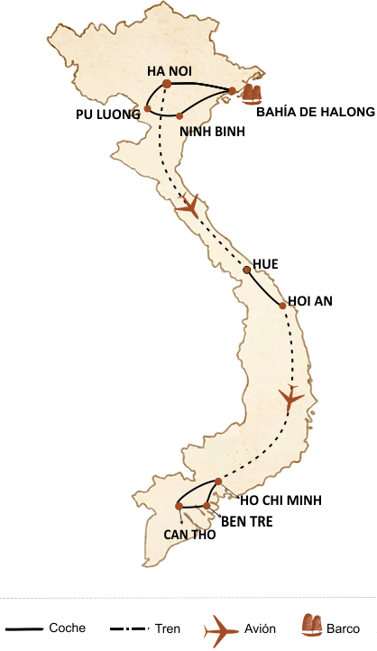 Mapa del viaje al Norte