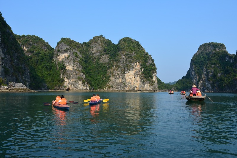 Kayaking in Halong Bay