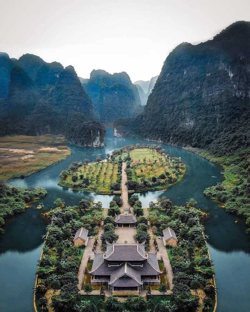 The landscape of Ninh Binh in December
