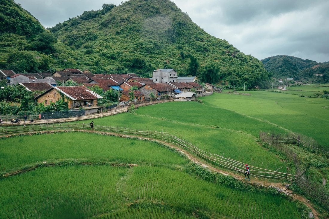 Phia Thap incense village seen from above.