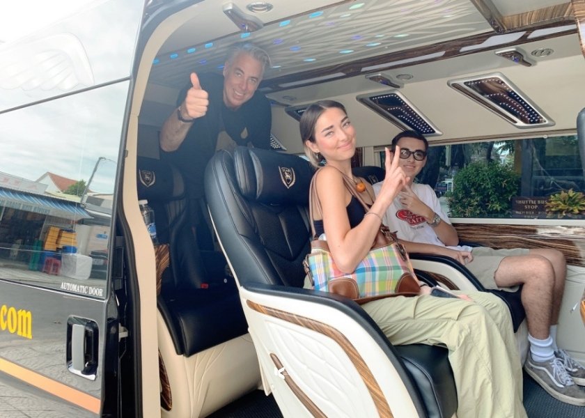 Luxury Ford Limousine interior Vietnam private transfer