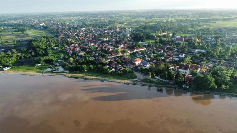 La capital de Vientián al lado del río Mekonog