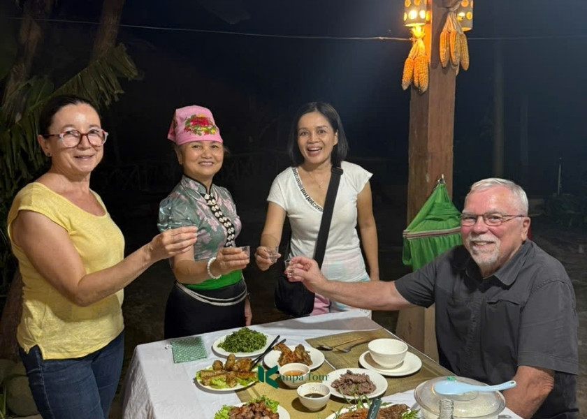 An intimate dinner with a local family.