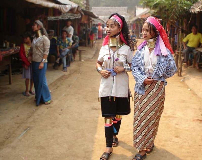 The female “giraffes” of the mountainous region in Thailand