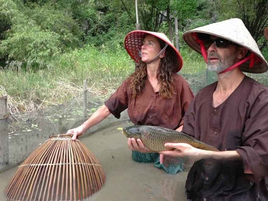 Experience scooping water and catching fish.