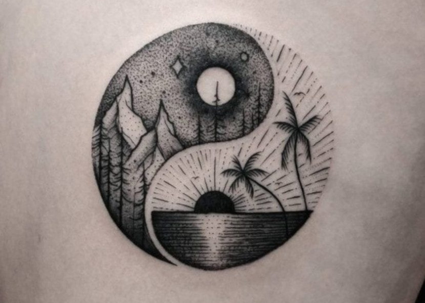 Creative ideas for yin-yang tattoos.