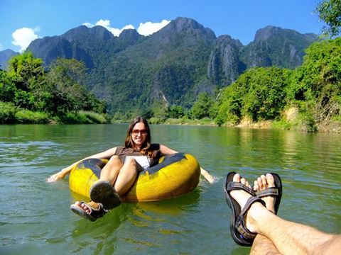 Tubing and Kayaking in Nam Song River, Vang Vieng