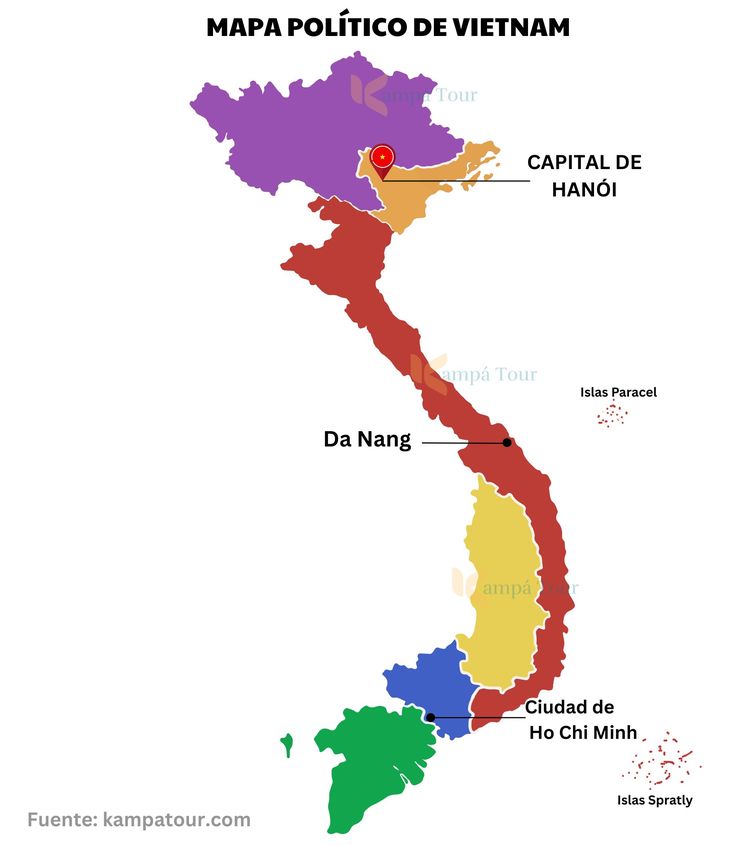 Mapa político de Vietnam