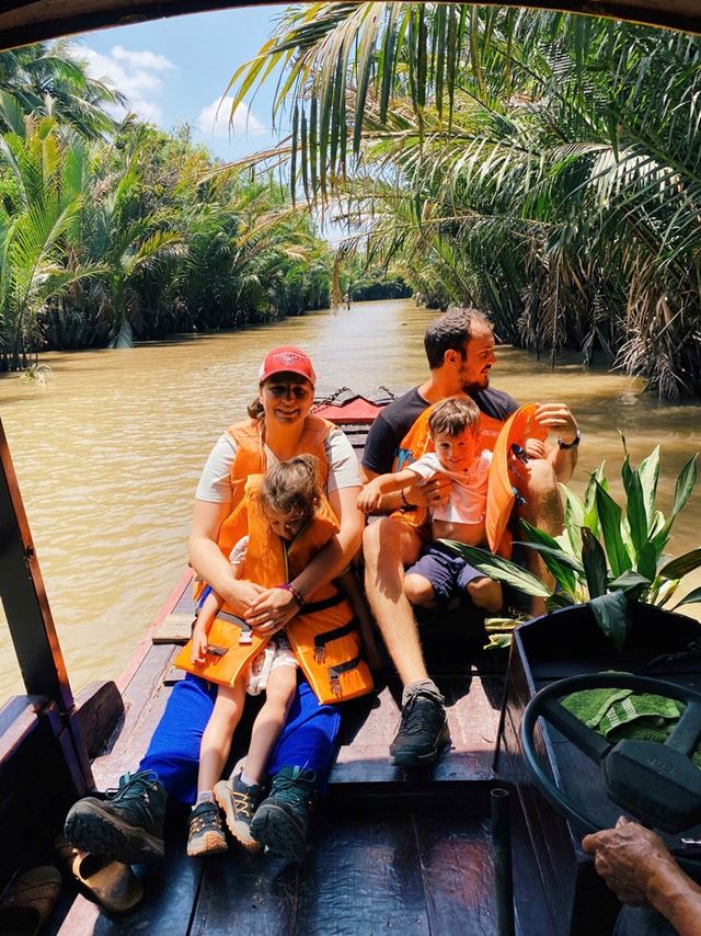 A beautiful day in the Mekong Delta with our little explorers Claire and Joseph!
