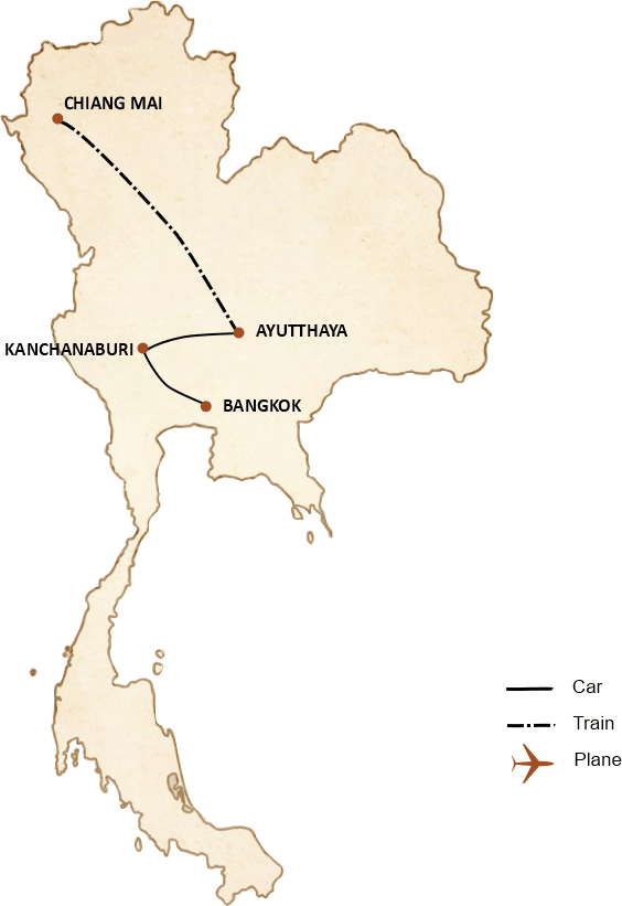 carte du circuit Thailands Cultural Gems Discovery in 10 Days