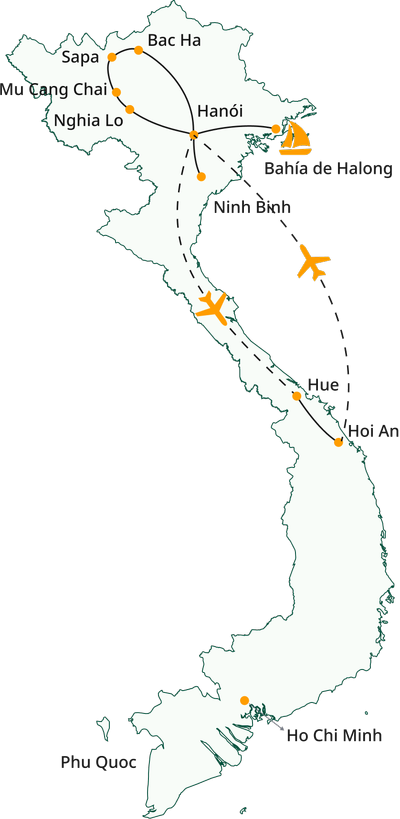 Viaje de norte a sur de Vietnam en familia en 16 días