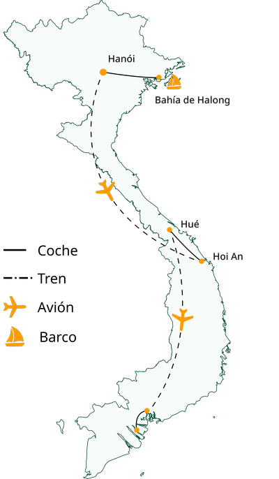 Panorama de Vietnam en 10 días de Norte a Sur
