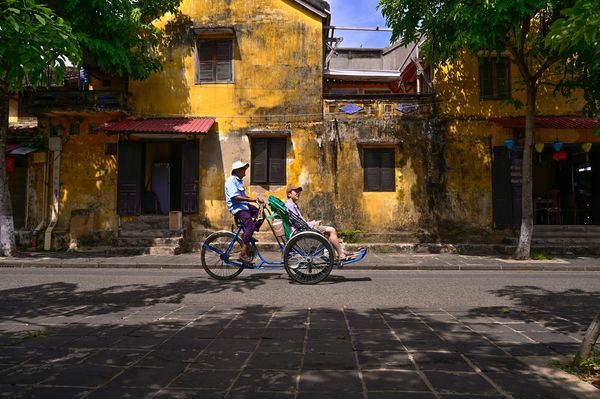 Taxi ciclo en la zona del casco antiguo