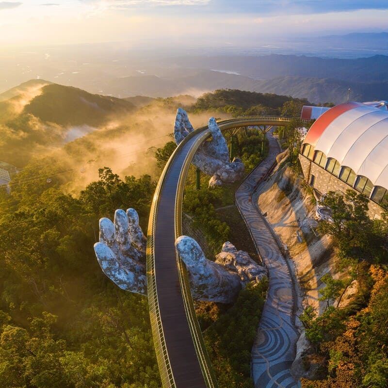 Golden Bridge and panoramic views at Ba Na Hills