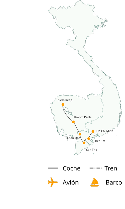 Viaje a Sur de Vietnam y Camboya en 10 días