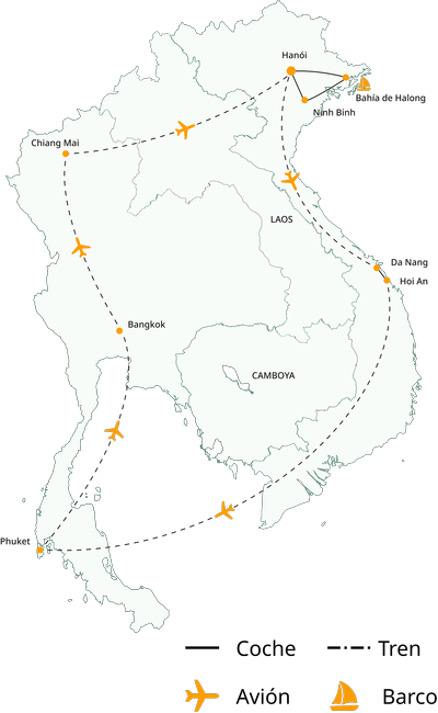 Vacaciones en Tailandia y Vietnam en 15 días