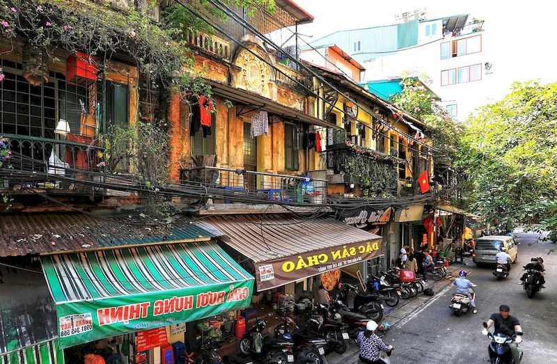 Un rincón del casco antiguo de Hanói