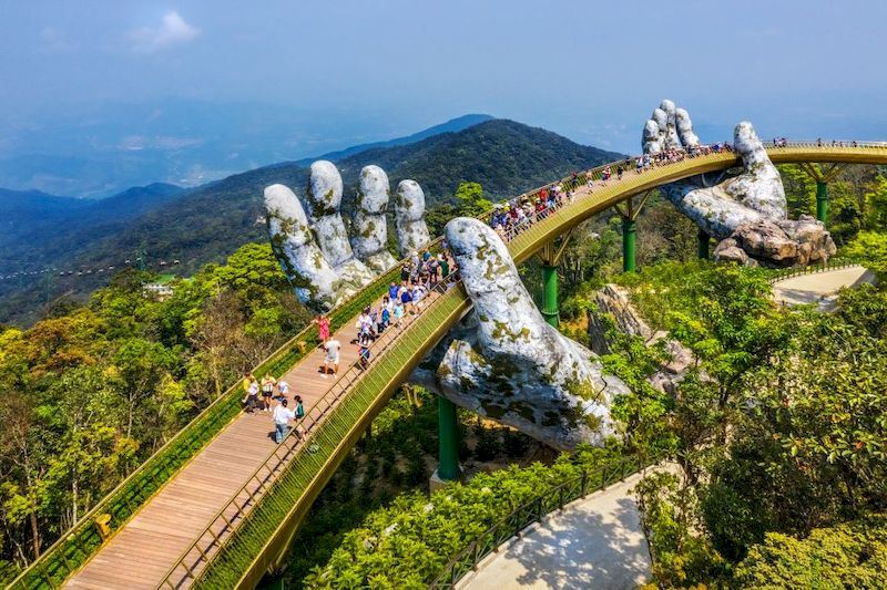 The Hand Bridge is located on Bana Hill in Da Nang.